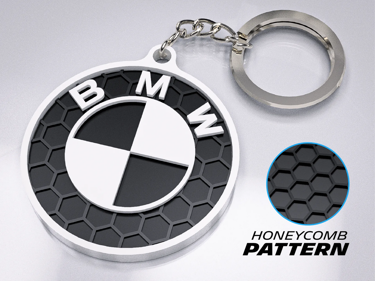 Premium BMW Keychain – Honeycomb Pattern Edition
