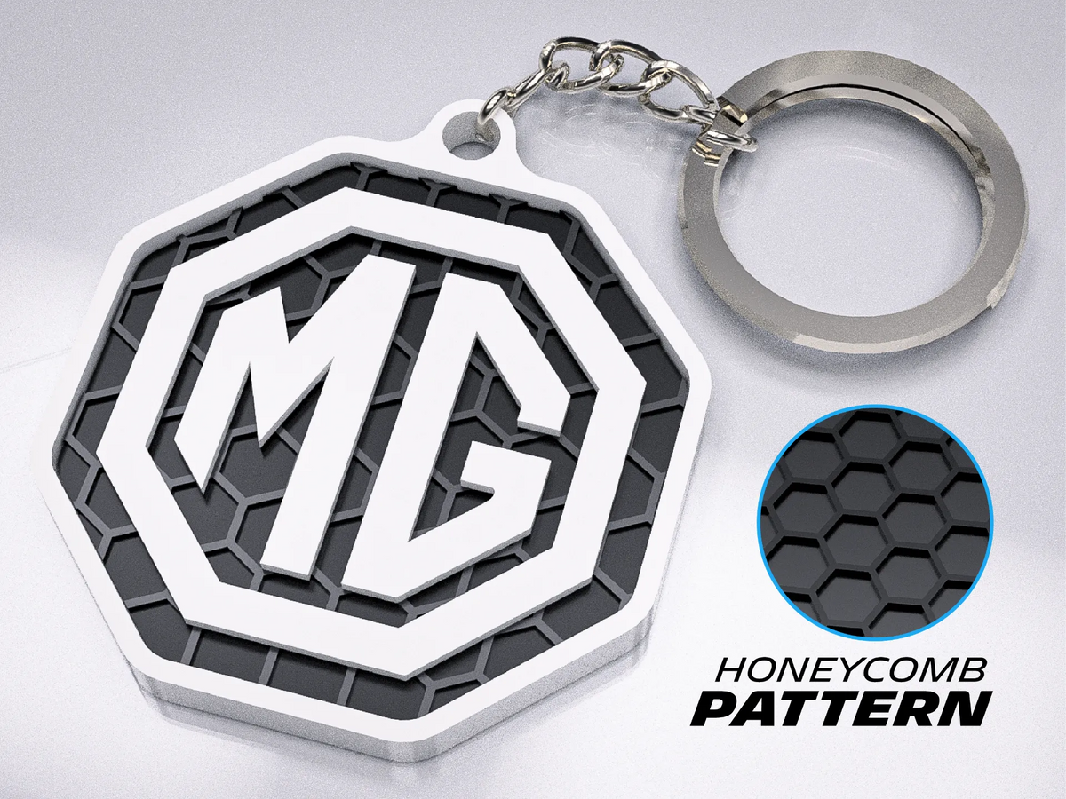 Premium MG Keychain – Honeycomb Pattern Edition