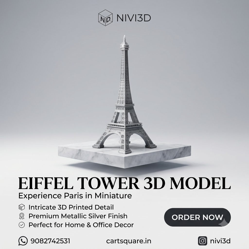 Nivi3D Eiffel Tower Miniature – Intricate 3D Printed Architectural Model