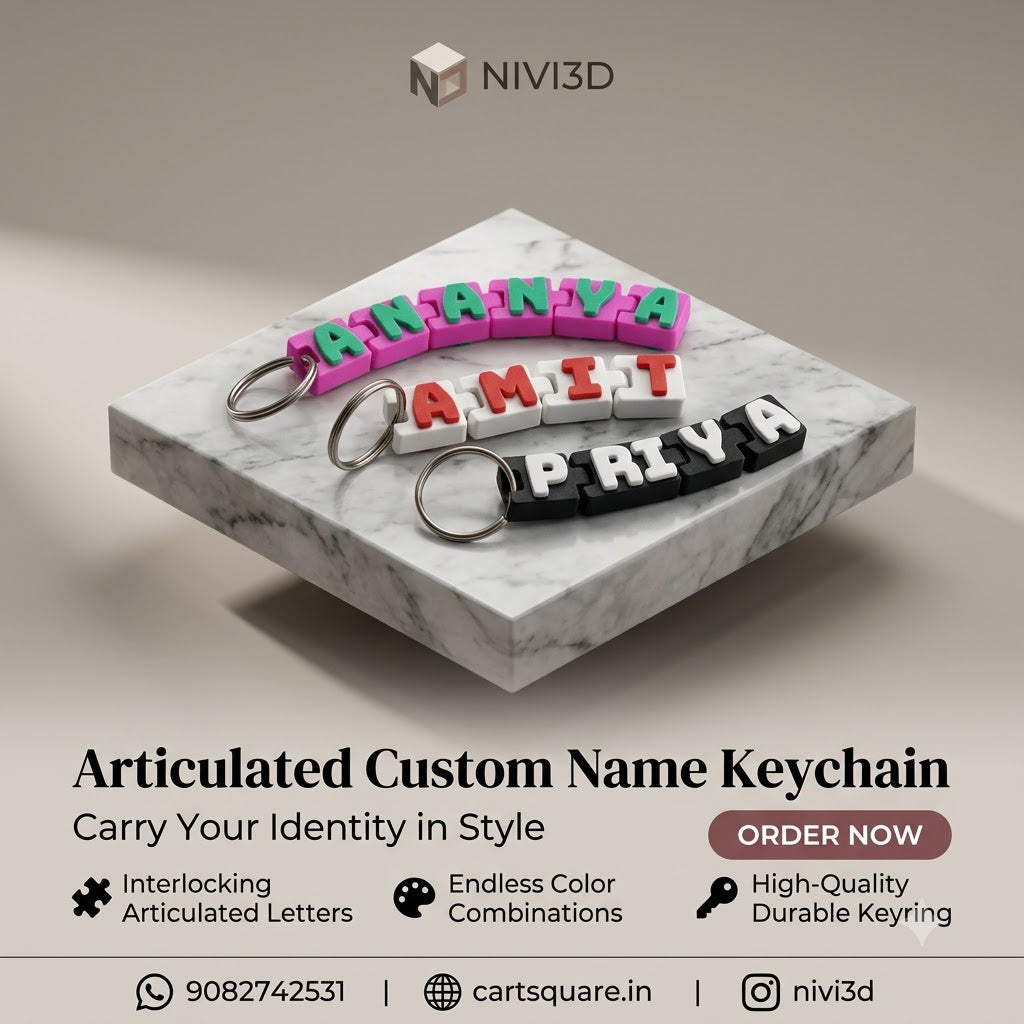 Nivi3D Articulated Custom Name Keychain – Personalized Daily Accessory