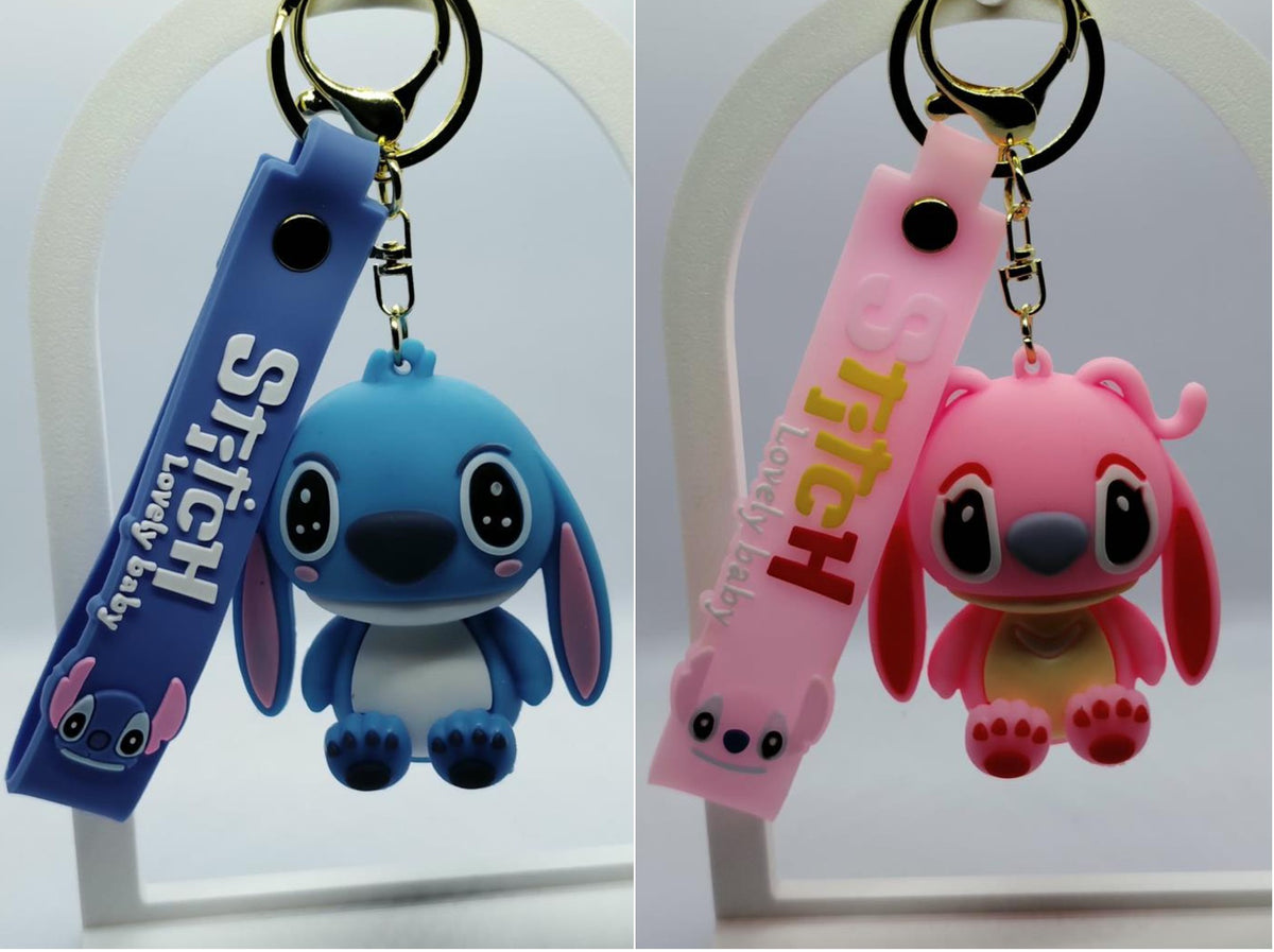 Matching 3D Stitch Keychains for Couples & Best Friends