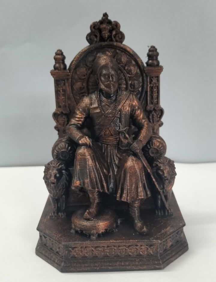 Premium Chhatrapati Shivaji Maharaj Singhasan Statue – Antique Metal Finish