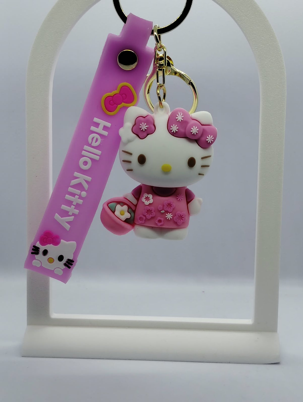 Heavy-Duty Silicone Hello Kitty Bag Charm & Key Ring