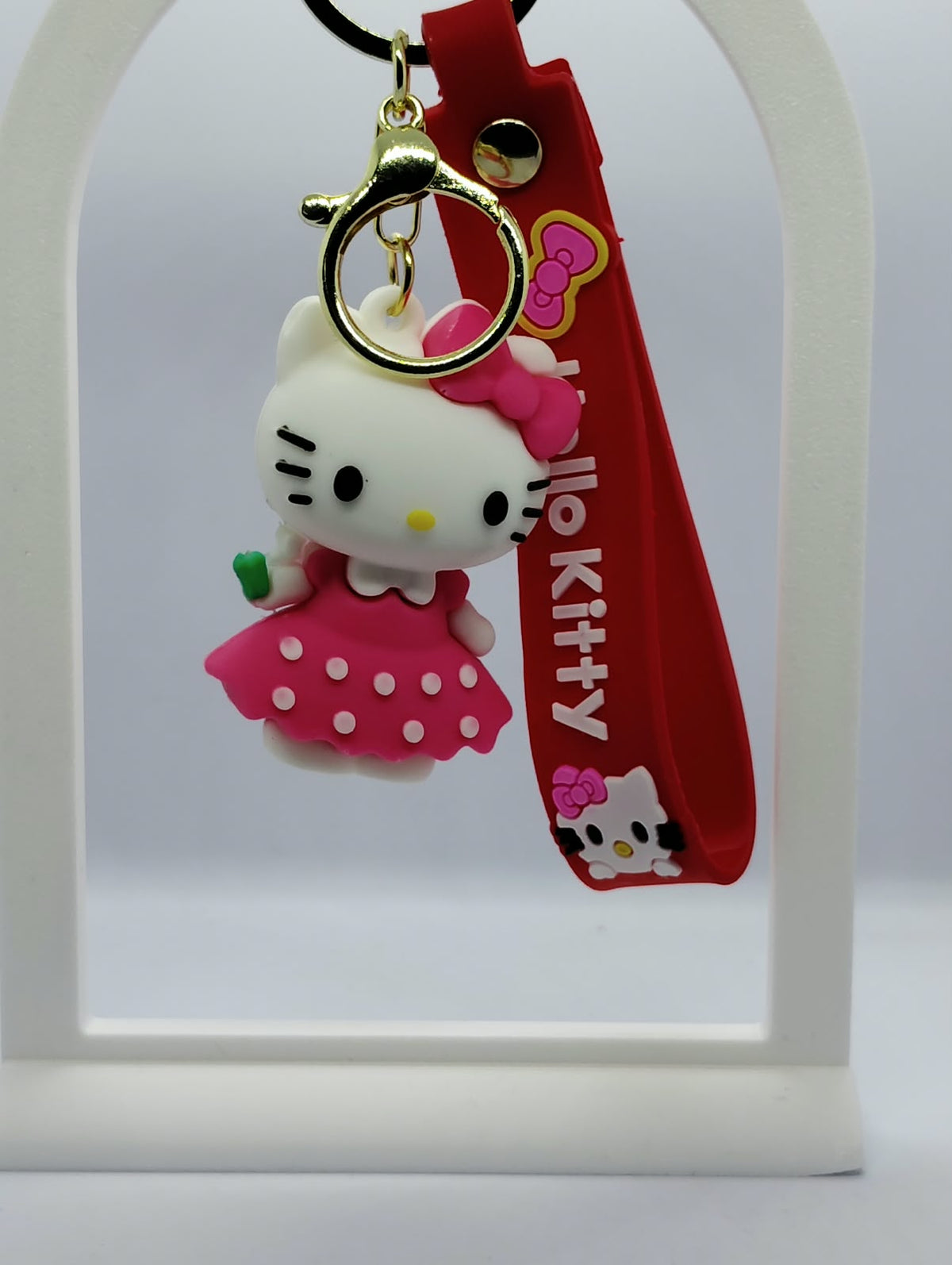 Heavy-Duty Silicone Hello Kitty Bag Charm & Key Ring