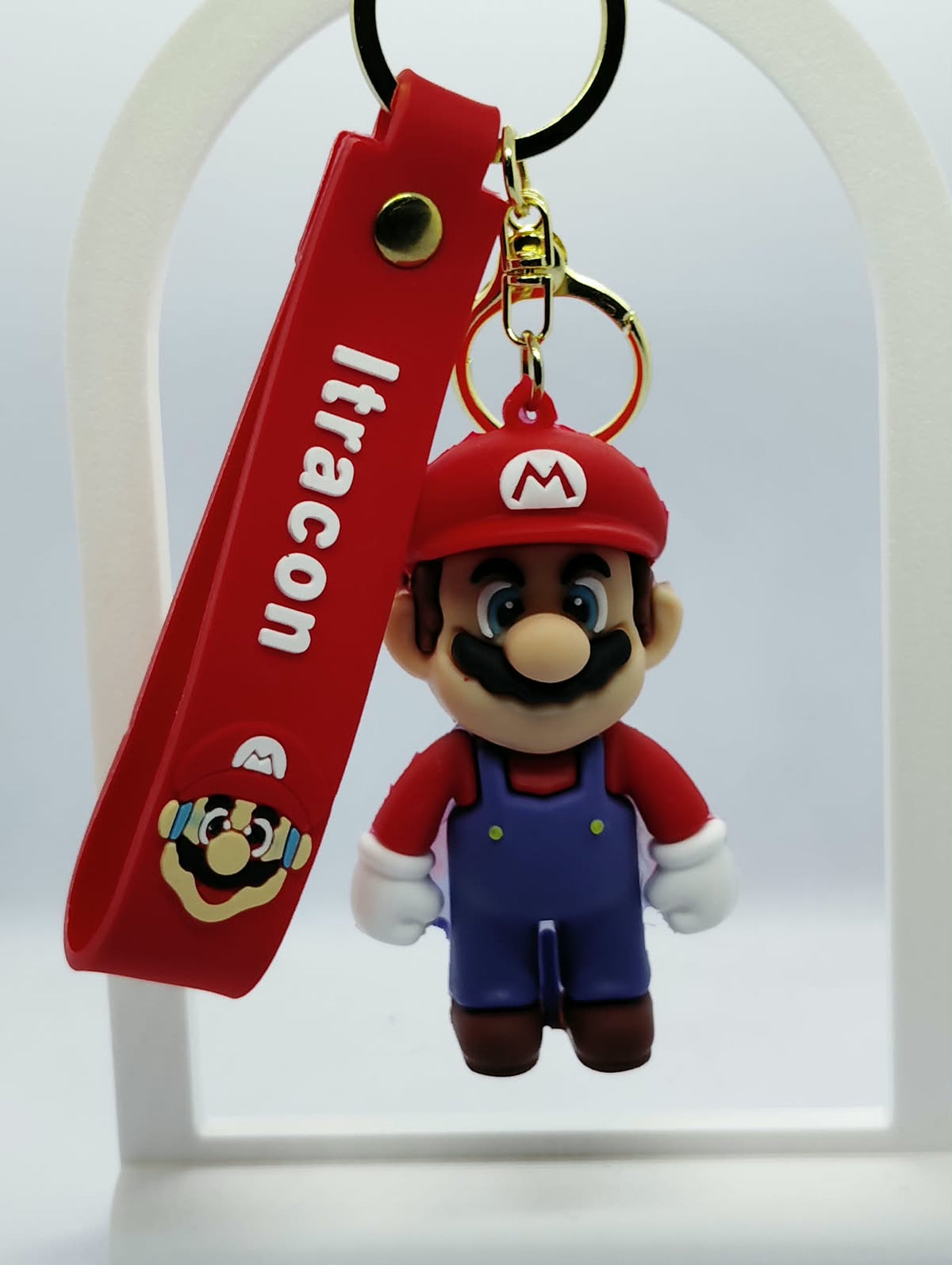 Heavy-Duty 3D Mario Character Keychain with Silicone Wrist Strap