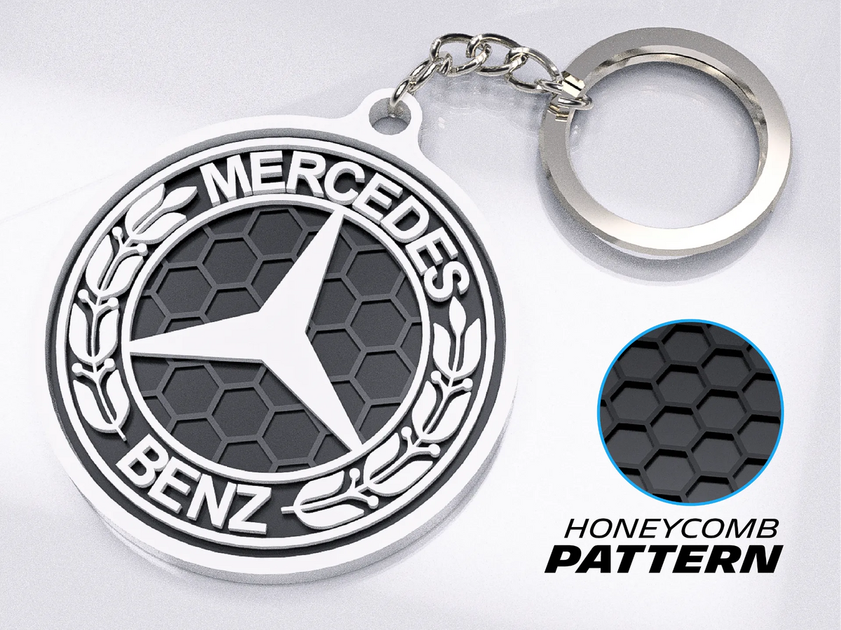 Premium Mercedes-Benz Keychain – Honeycomb Pattern Edition