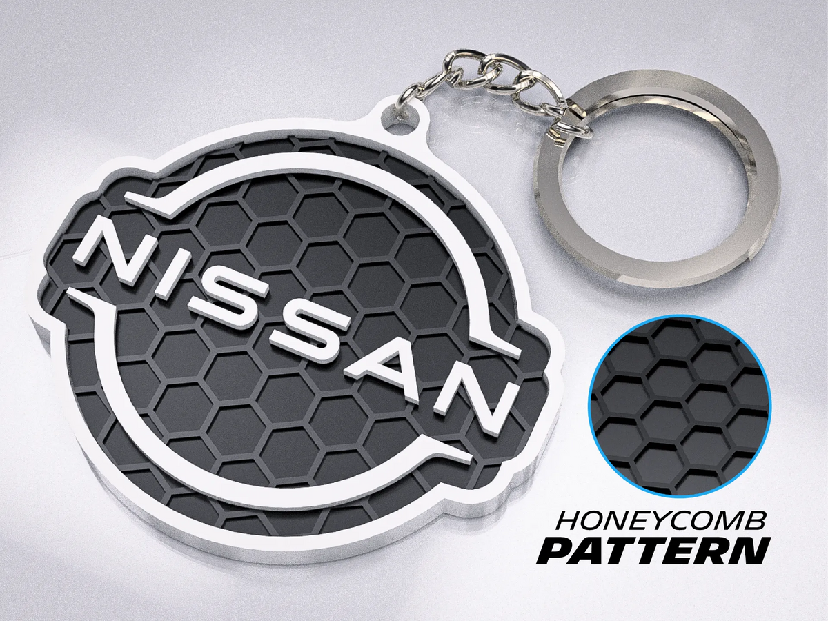 Premium Nissan Keychain – Honeycomb Pattern Edition