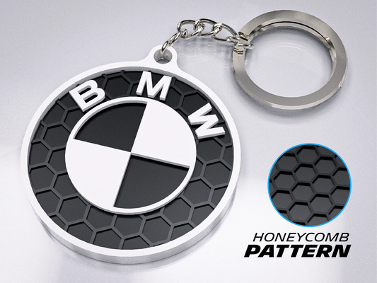 Premium BMW Keychain – Honeycomb Pattern Edition