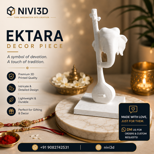 Ektara Ganesha Decor Piece – Premium 3D Printed Sculpture