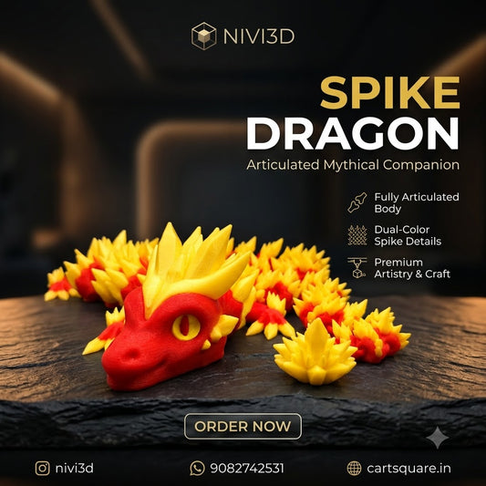 Red Spike Dragon Gift – Unique 3D Printed Dragon Figure