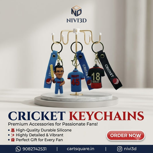 3D Cricket Superstar Keychains | Jersey & Player Figures