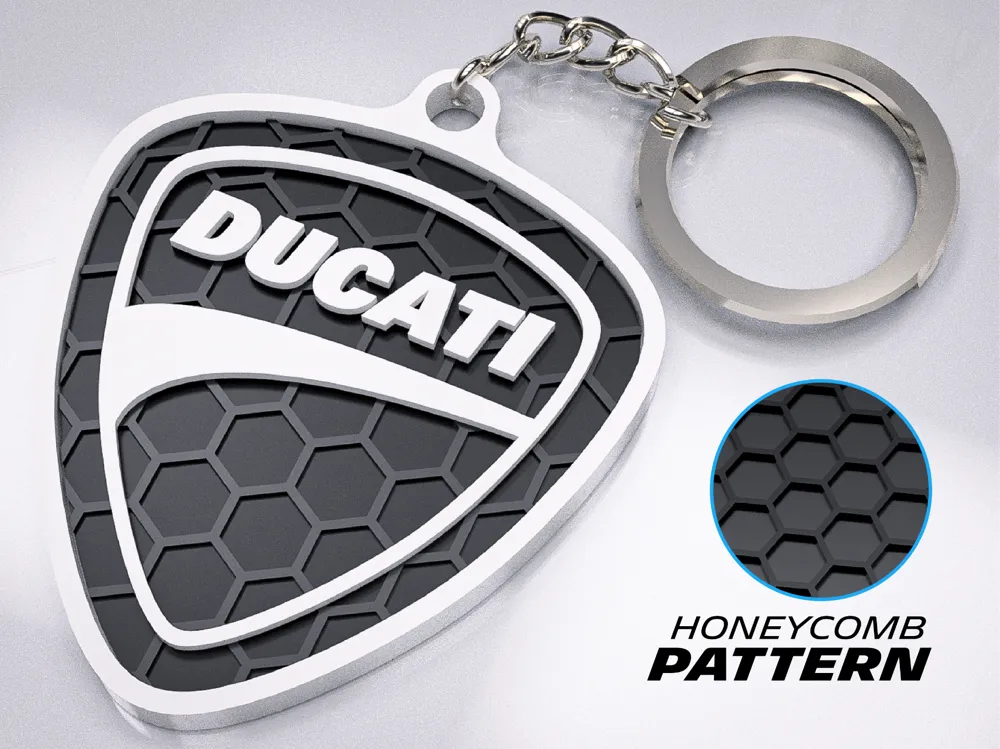 Premium Ducati Shield Logo Keychain