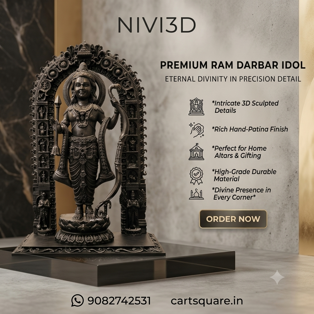 Divine Ram Darbar Idol with Hand-Patina Finish | Luxury Spiritual Decor