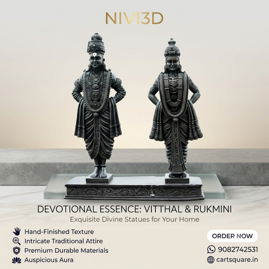 Premium Vitthal & Rukmini Statues | Divine Idols for Home Mandir