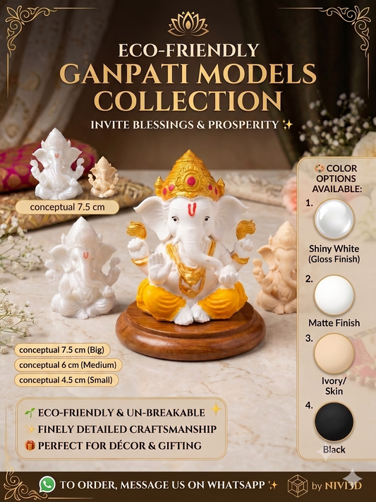 Divine Eco-Friendly Ganpati Idol | Unbreakable Custom Murti