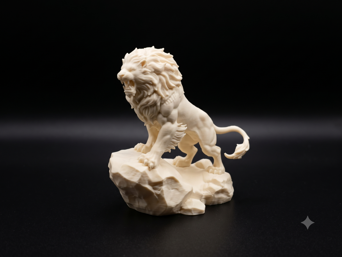 Minimalist White Roaring Lion Figurine | Premium Matte Finish Decor