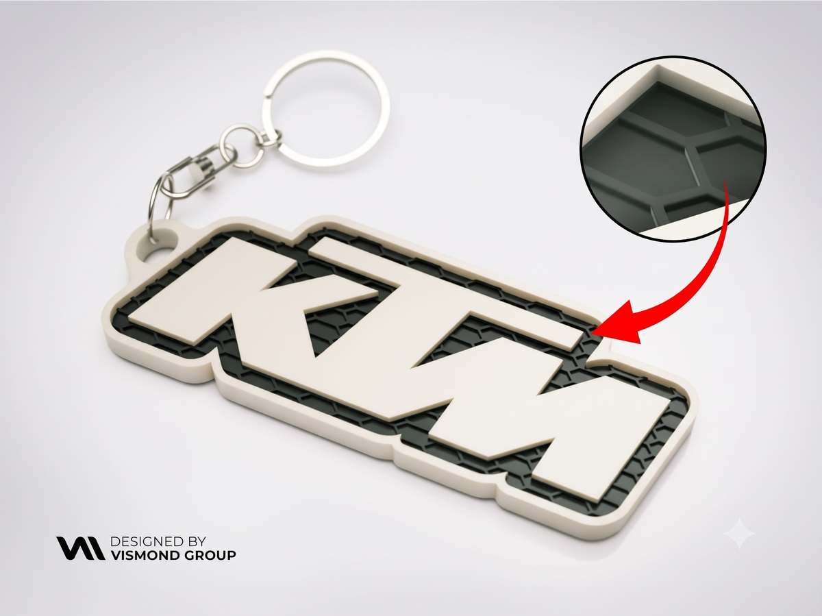 Premium KTM 3D Logo Keychain for Motorcycle Enthusiasts