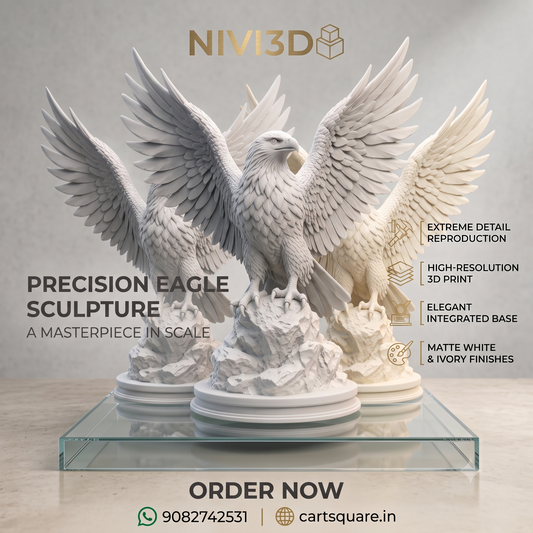 NIVI3D Precision Eagle Sculpture | Premium Office Desk Showpiece