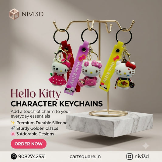 Heavy-Duty Silicone Hello Kitty Bag Charm & Key Ring
