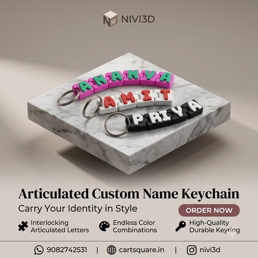 Nivi3D Articulated Custom Name Keychain – Personalized Daily Accessory