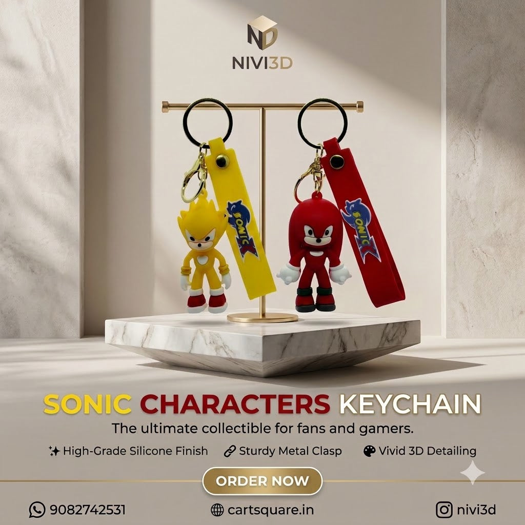 Premium 3D Sonic Characters Keychain