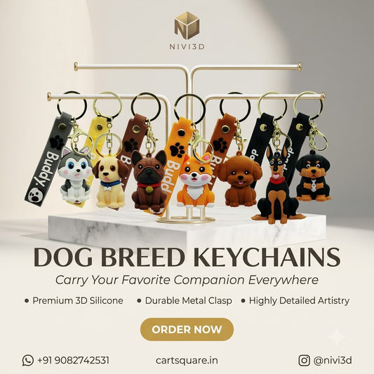 Stylish 3D Silicone Dog Keychains