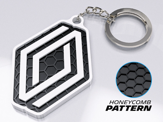 Premium Renault Keychain – Honeycomb Pattern Edition