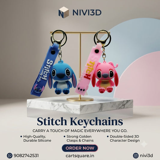 Matching 3D Stitch Keychains for Couples & Best Friends