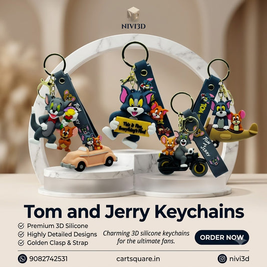 Collectible 3D Tom & Jerry Keychains | Multiple Fun Designs with Lanyard