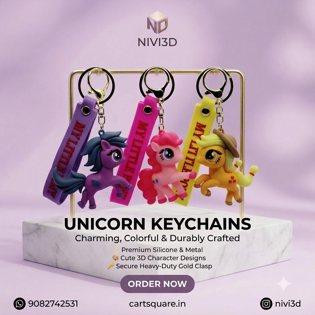 Magical 3D Pony & Unicorn Character Keychain