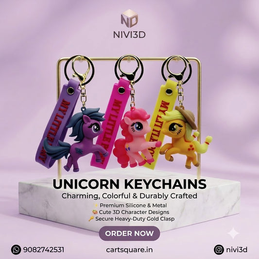 Magical 3D Pony & Unicorn Character Keychain