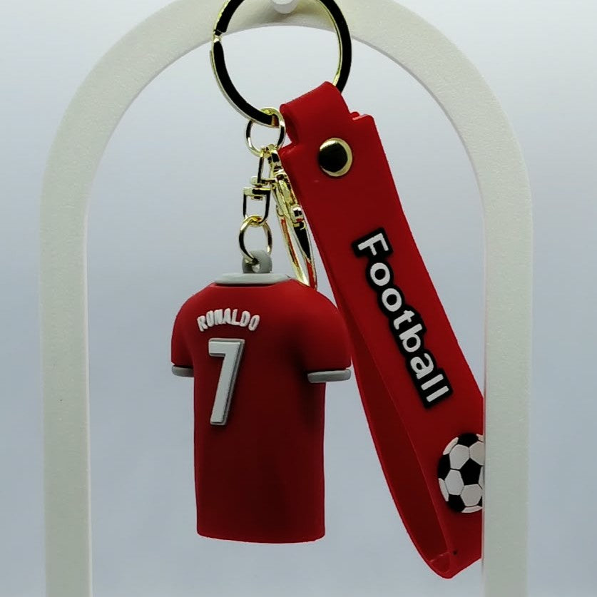 Premium 3D Football Player Jersey Keychain | Messi & Ronaldo Editions