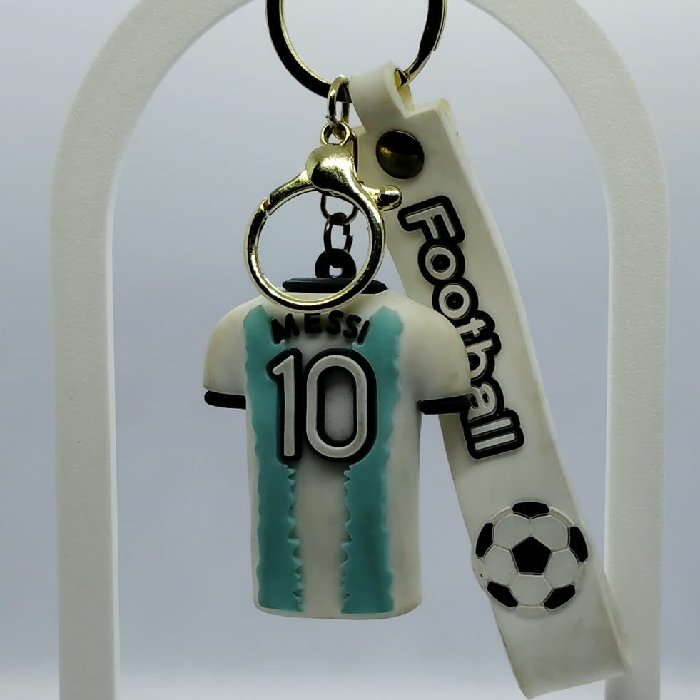 Premium 3D Football Player Jersey Keychain | Messi & Ronaldo Editions