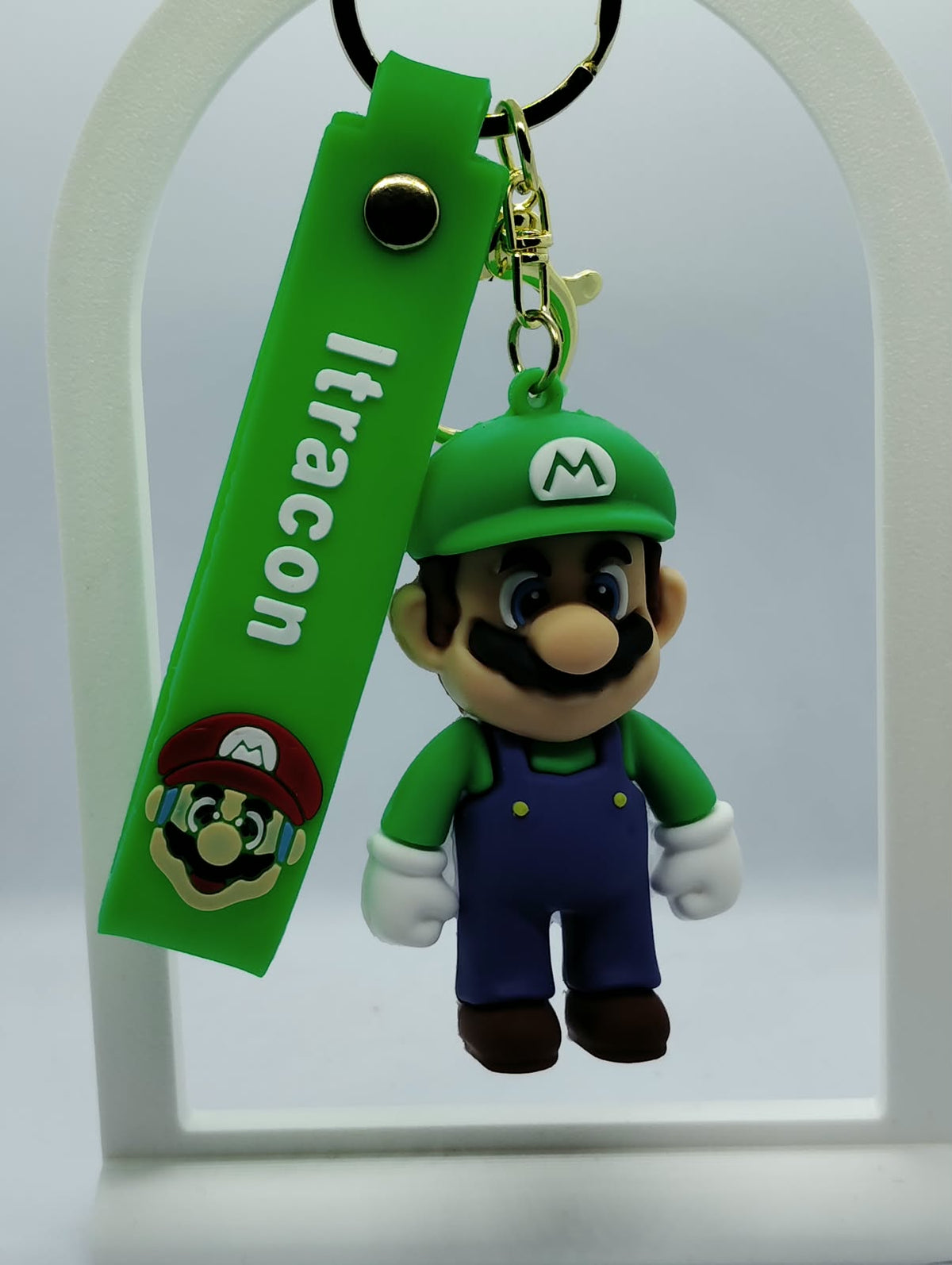 Heavy-Duty 3D Mario Character Keychain with Silicone Wrist Strap