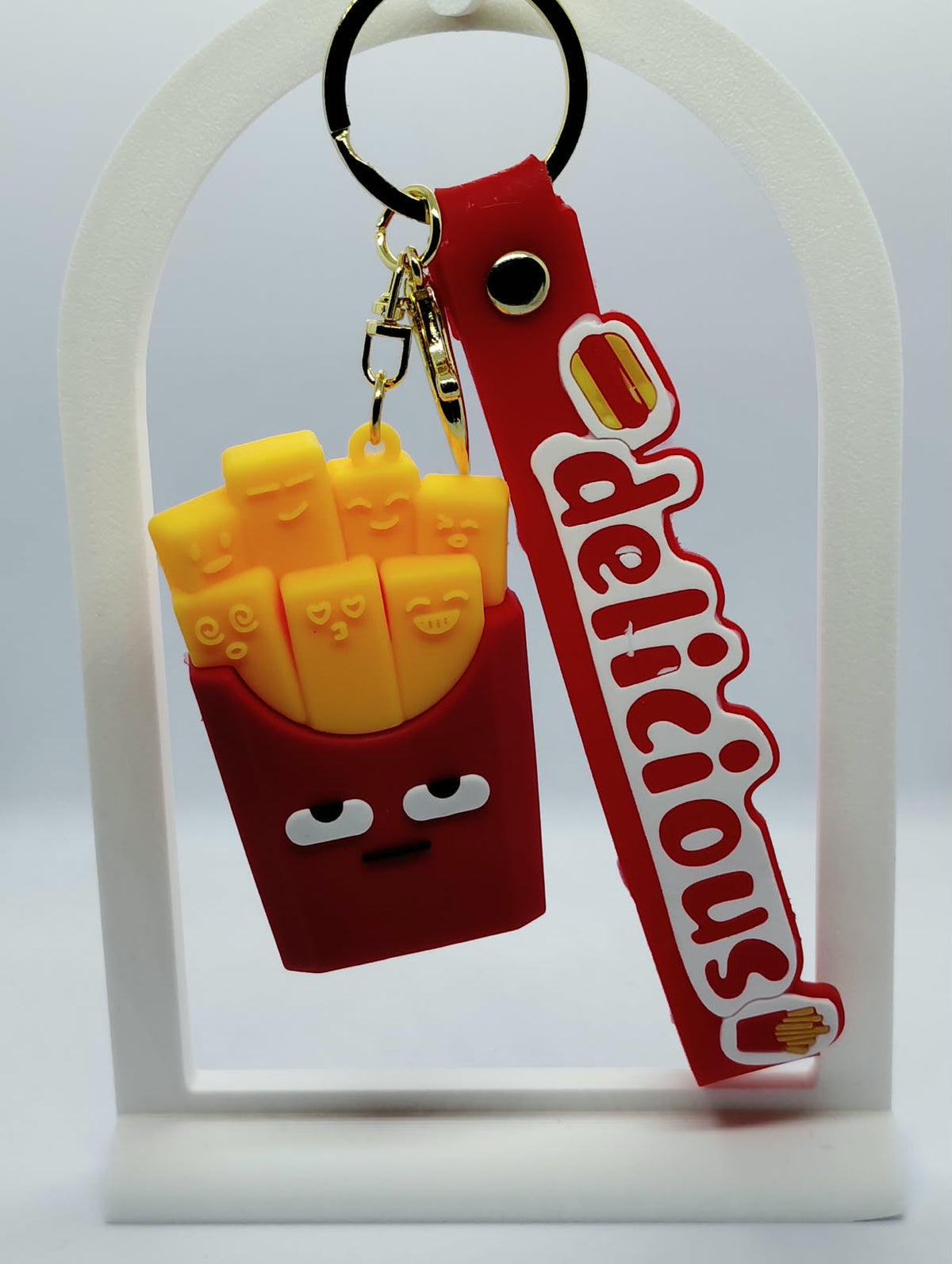 Quirky 3D Burger & Fries Bag Charms – Trendy Silicone Accessories
