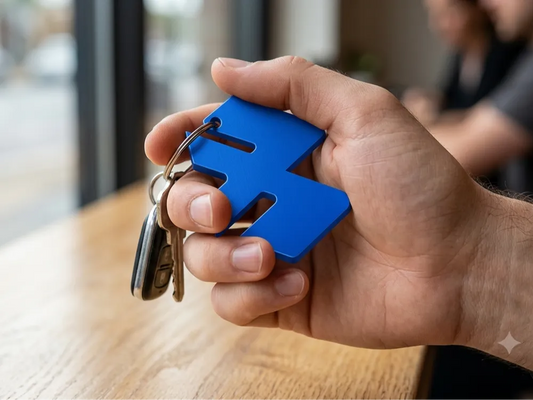 Premium Blue Bajaj Logo Keychain