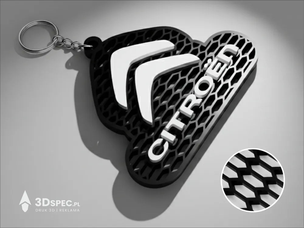 Premium Citroen Keychain – Honeycomb Pattern Edition
