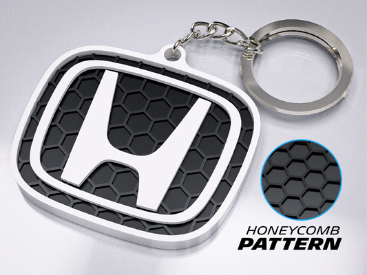 Premium Honda Keychain – Honeycomb Pattern Edition
