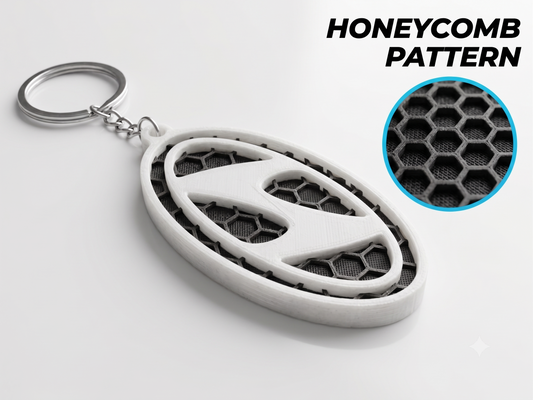 Premium Hyundai Keychain – Honeycomb Pattern Edition