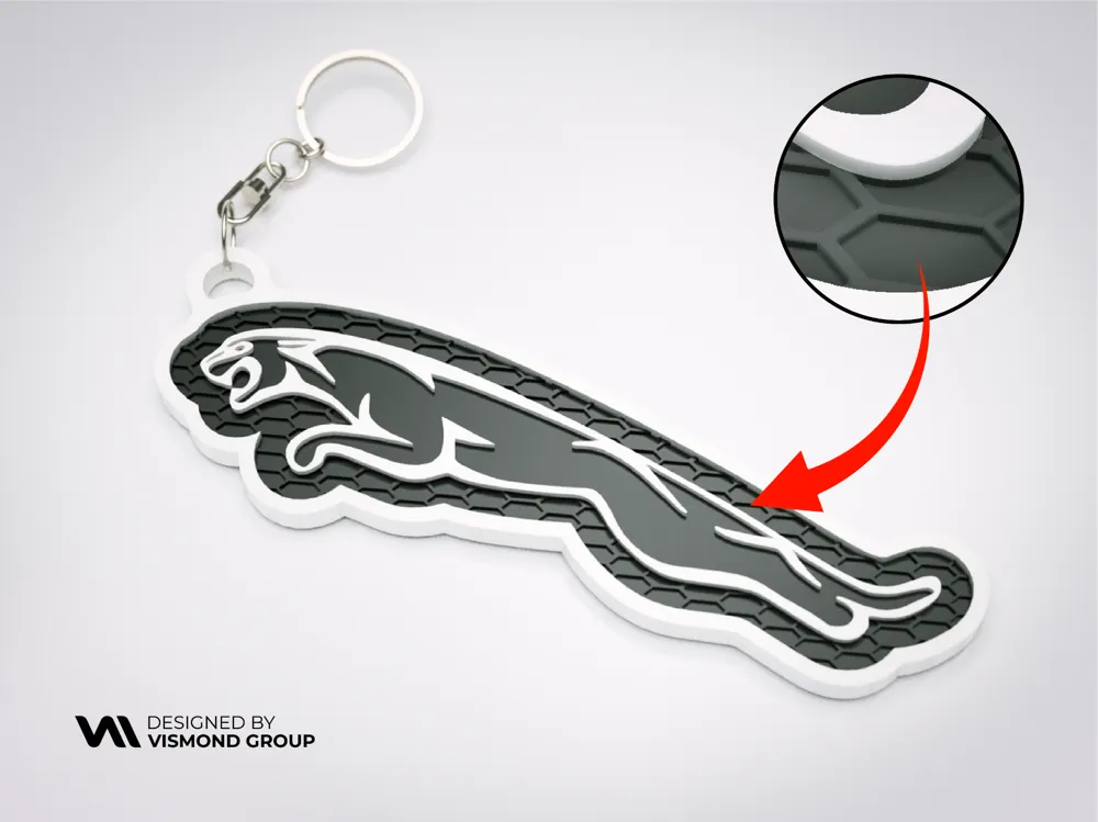 Premium Jaguar Keychain – Honeycomb Pattern Edition
