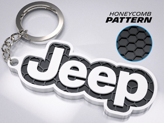Premium Jeep Keychain – Honeycomb Pattern Edition