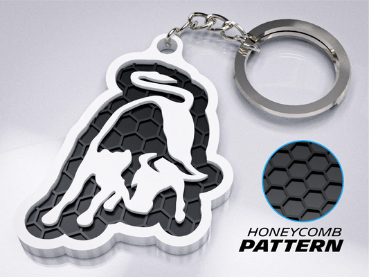 Premium Lamborghini Charging Bull Keychain – Honeycomb Pattern Edition