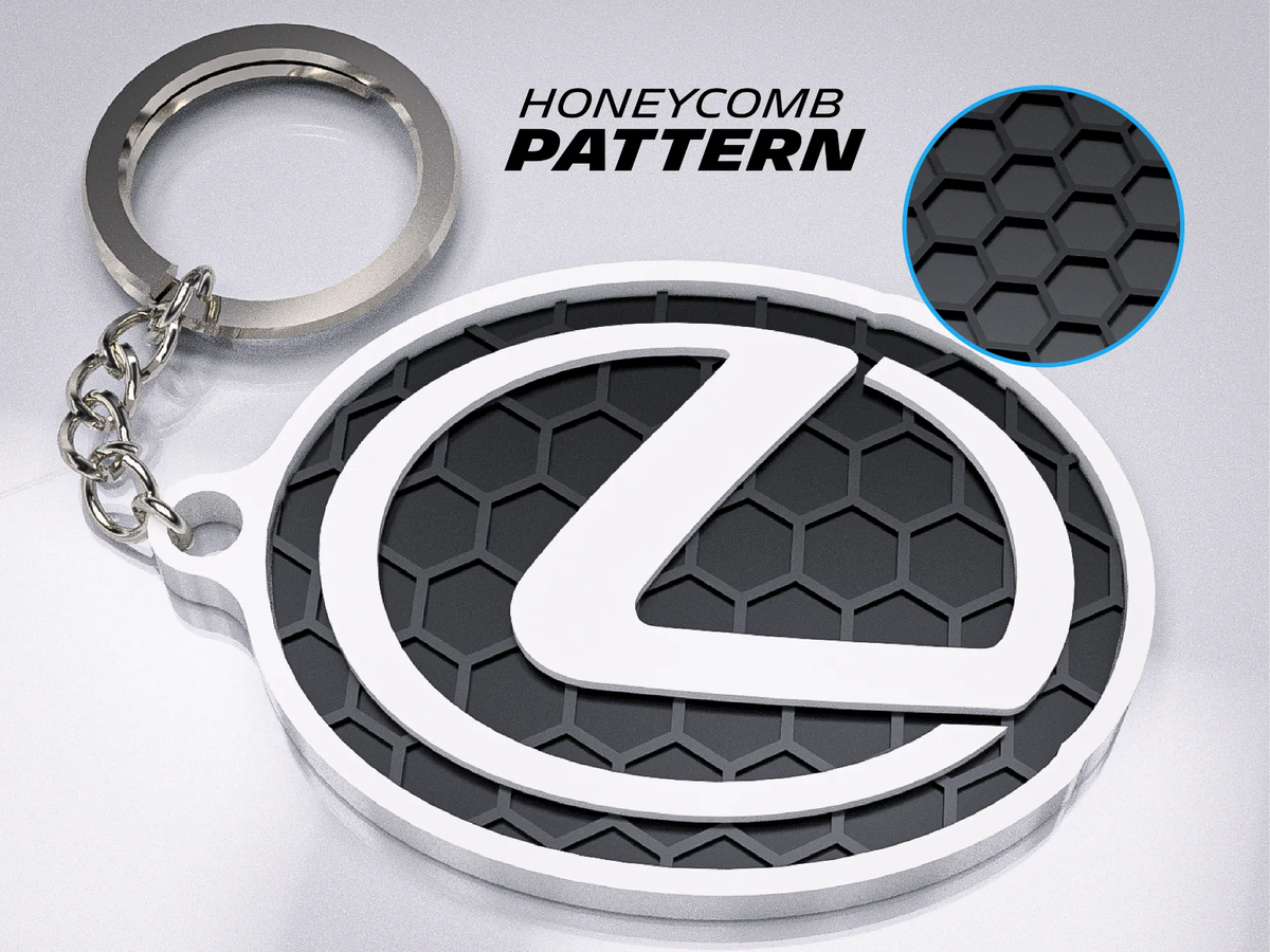 Premium Lexus Keychain – Honeycomb Pattern Edition