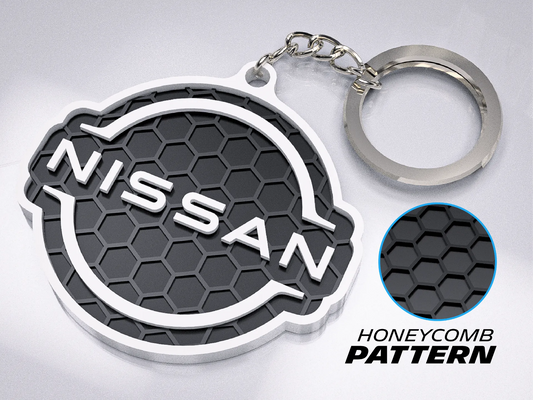 Premium Nissan Keychain – Honeycomb Pattern Edition