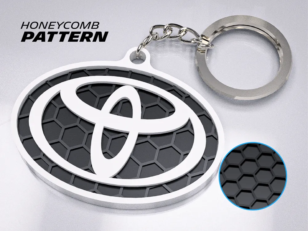 Premium Toyota Keychain – Honeycomb Pattern Edition