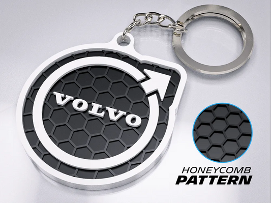 Premium Volvo Keychain – Honeycomb Pattern Edition