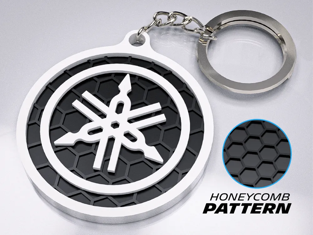 Premium Yamaha Tuning Fork Logo Keychain